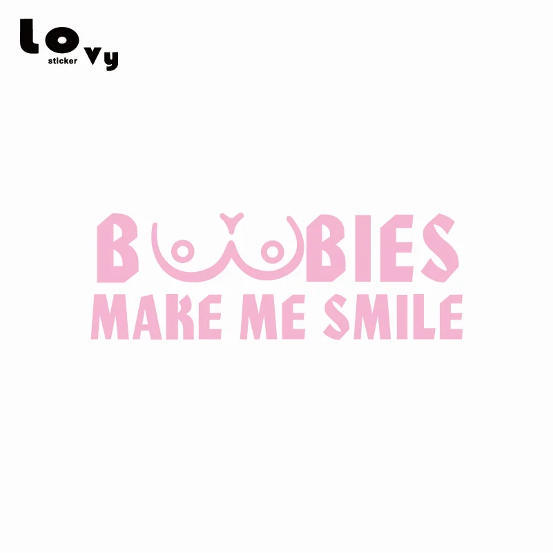 Boobies Make Me Smile виниловая забавная наклейка для автомобилей слова автомобильная