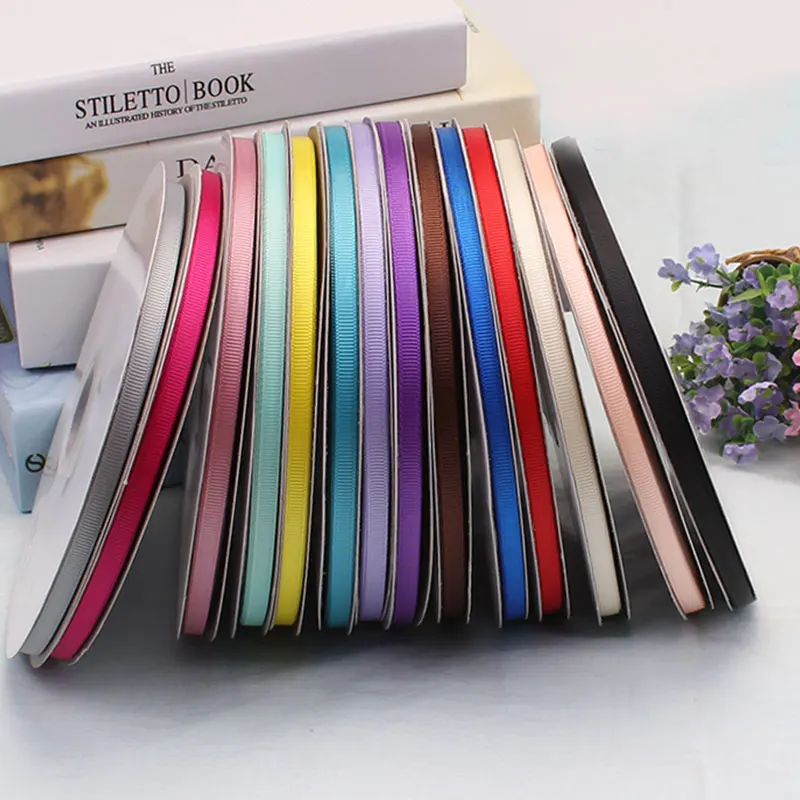 Elegant 6mm Grosgrain Satin Ribbons for Decorations and Crafts