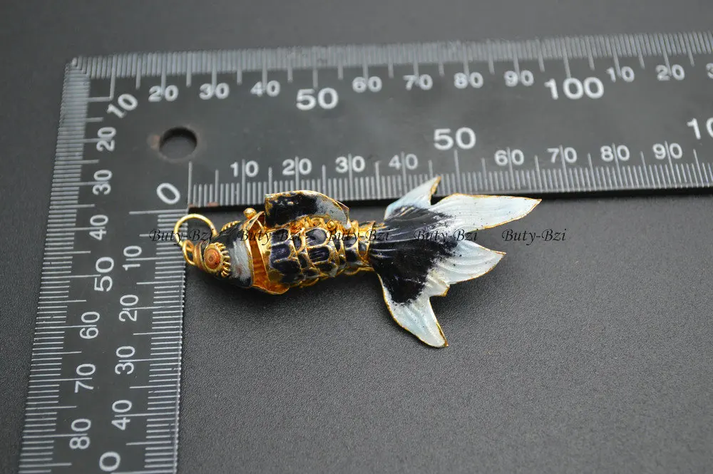 Милая перегородчатая золотая рыбка подвеска черная кожаная цепочка-шнурок ожерелье модные вечерние ювелирные изделия