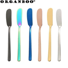 1 шт. 304 из нержавеющей стали для масла десертное варенье нож Шпатель для масла ножей для сыра западные столовые приборы Золотой цветной черный серебристый ножи