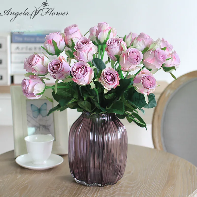 German spur artificial roses silk Lover roses flower gift wedding