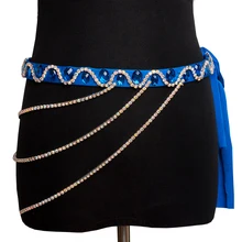 Belly Dance Accessories Women Handmade Rhinestones Waist Chain Belly Dance Costumes Hip Belt Chain Women Jewelry