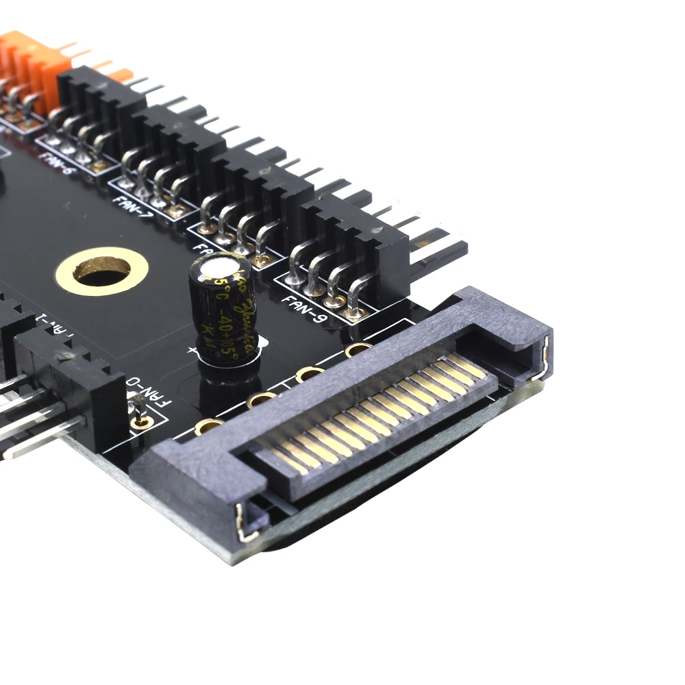 TISHRIC 1 to 10 4Pin Fan Hub Splitter PC Pwm Cable 12V Molex Sata Power Suppply Cooler Cooling Adapter For PC Computer Mining