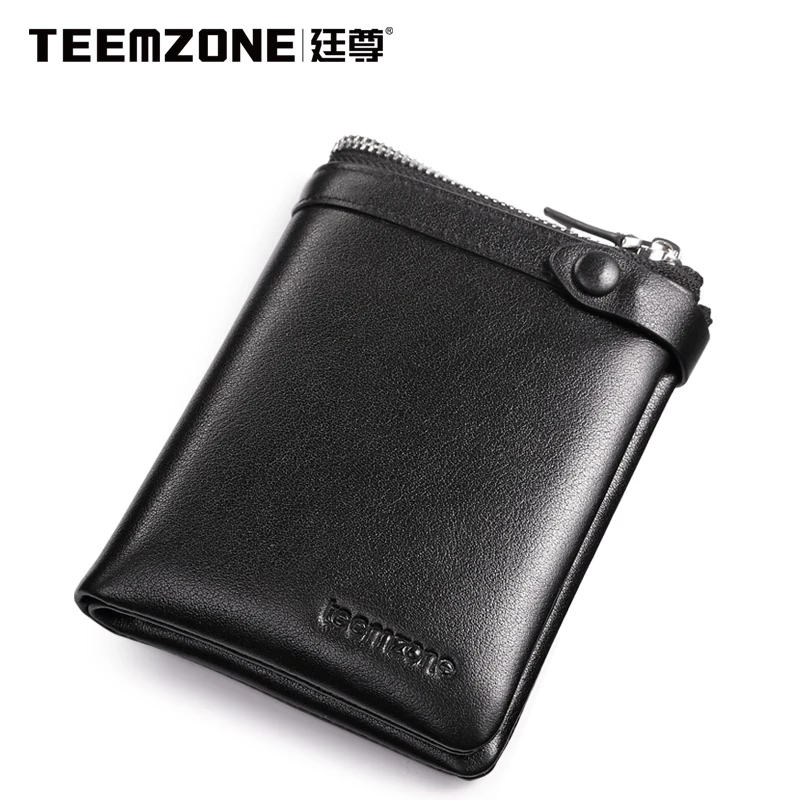 

Teemzone Brand New Men Wallet Genuine Leather Oil Wax Cowhide Purse Large Capacity Credit Card Mens Wallet Free Shipping
