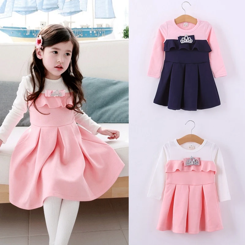 Pink/Black 2 6Y Retail kids clothes children dress high quality cute ...