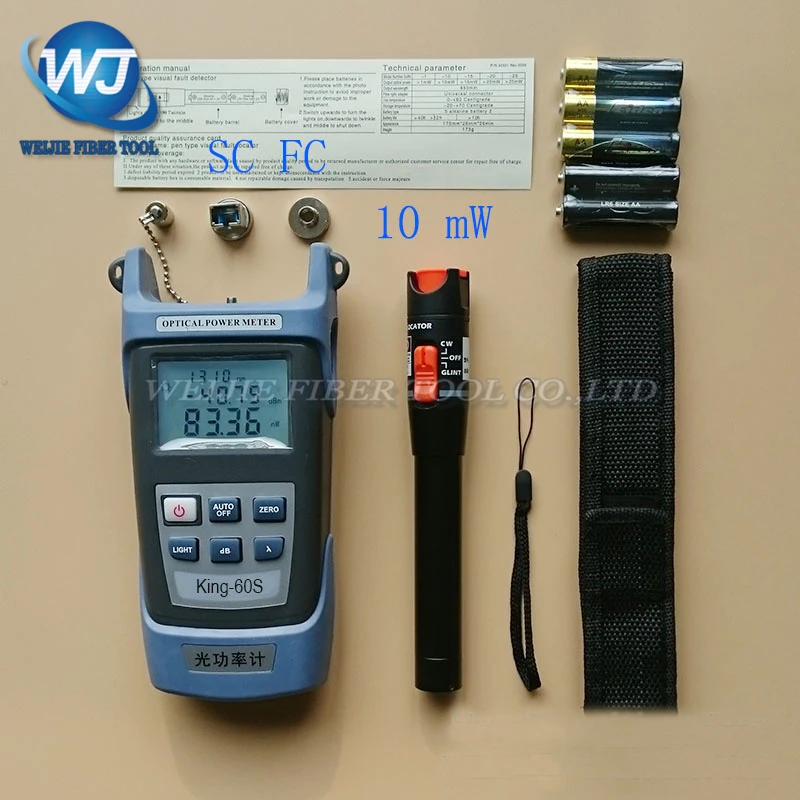 imágenes para 2 En 1 Kit de Herramientas de Fibra Óptica FTTH King-60S Medidor de Potencia Óptica-70 a + $ number dbm y 10 mW Localizador Visual de Fallos De Fibra óptica pluma prueba imágenes para 2 En 1 Kit de Herramientas de Fibra Óptica FTTH King-60S Medidor de Potencia Óptica-70 a + $ number dbm y 10 mW Localizador Visual de Fallos De Fibra óptica pluma prueba