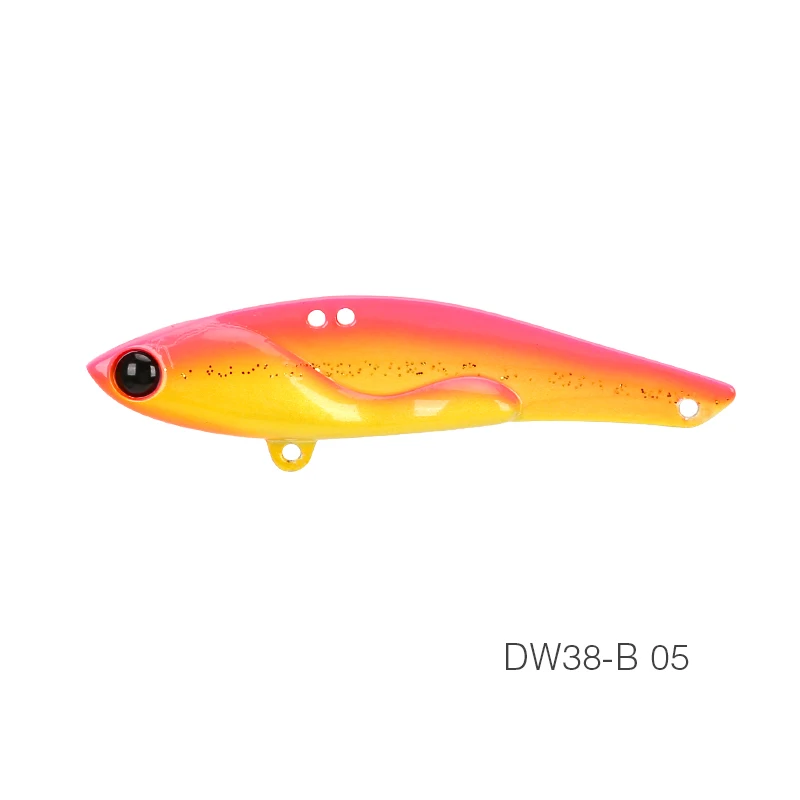 TSURINOYA металлическая приманка для рыбалки VIB, DW38-B, 75 мм, 23 г, приманка для соленой воды с тройным крючком, искусственная приманка, черная приманка для ловли баса - Цвет: DW38-B-05