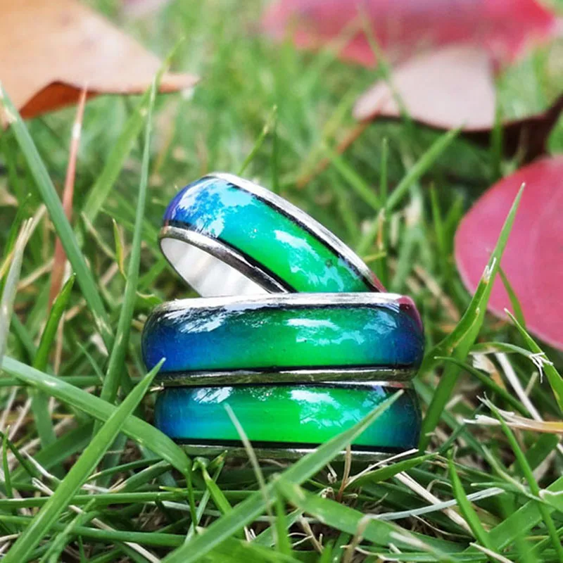 

Stainless Ring Changing Color Mood Rings Feeling / Emotion Temperature Ring Wide 6mm Smart Jewelry Factory direct sale
