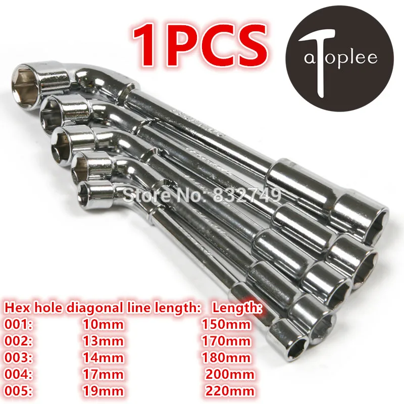 

1PCS 10/13/14/17/19mm Hex Hole Metric Double Ended Socket Wrench 40CR Handle Torque Wrench For Cars Machines Equipment