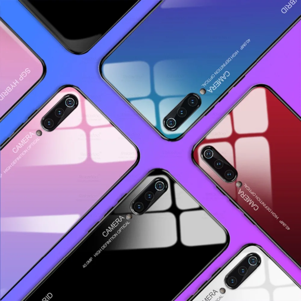 

Honor 10 9 Lite 8X 7X Caso Gradient Tempered Glass Case For Huawei Mate 20 P20 Light P30 Pro P smart 2019 P10 Plus Cover Housing