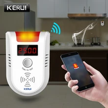 KERUI WIFI APP Voice Prompt Combustible Gas Leakage Detector Alarm System Display Screen Wireless Security Gas