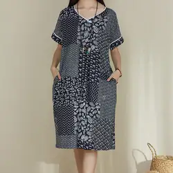 Лидер продаж, женское повседневное мини-платье с короткими рукавами и принтом, летнее платье трапециевидной формы с простым принтом