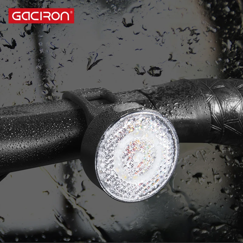 Online W08F 20 GACIRON luz frontal de advertencia 20 lúmenes lámpara LED recargable USB Luz de bicicleta impermeable accesorios de bicicleta
