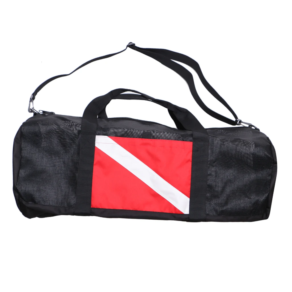Nylon Dive Flag Mesh Gear Bag Zipper Holdall for Scuba Diving Swimming Beach Sports Camping Travel