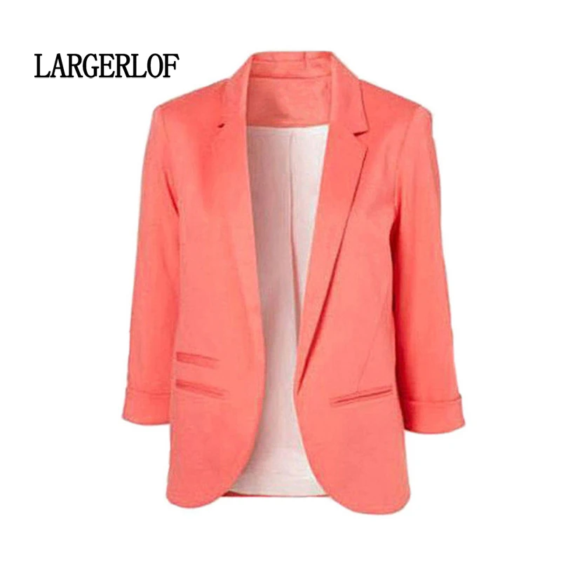LARGERLOF Plus Size Blazer Women Three Quarter Ladies Blazer Slim Fit Simple Women Blazers And Jackets BR55002 LARGERLOF Plus Size Blazer Women Three Quarter Ladies Blazer Slim Fit Simple Women Blazers And Jackets BR55002