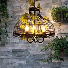 Iron cage lamp creative Cafe Hot pot shop modern clothing store Iron pendant light