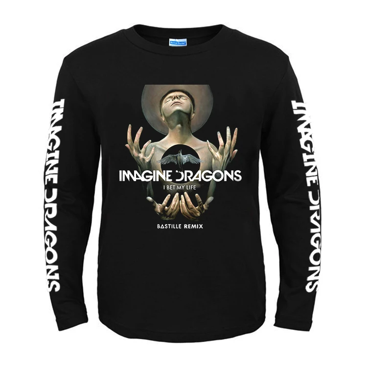 25 дизайнов иллюстраций уличная одежда Imagine Dragon рок брендовая футболка 3D ММА фитнес Hardrock тяжелый металл хлопок длинный рукав