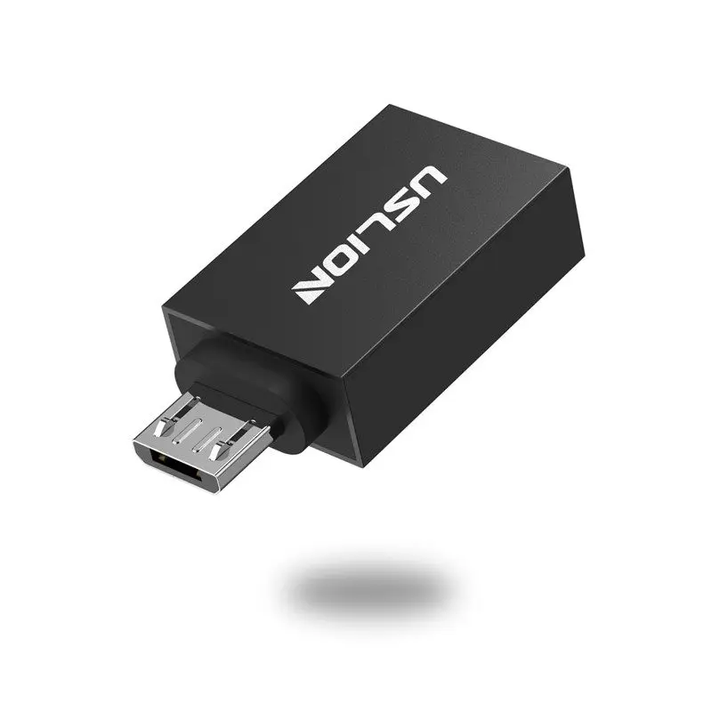 USLION OTG Micro USB адаптер OTG Micro USB к USB 3,0 конвертер кабель для передачи данных для телефона Android Мини адаптер для samsung Xiaomi - Цвет: Черный