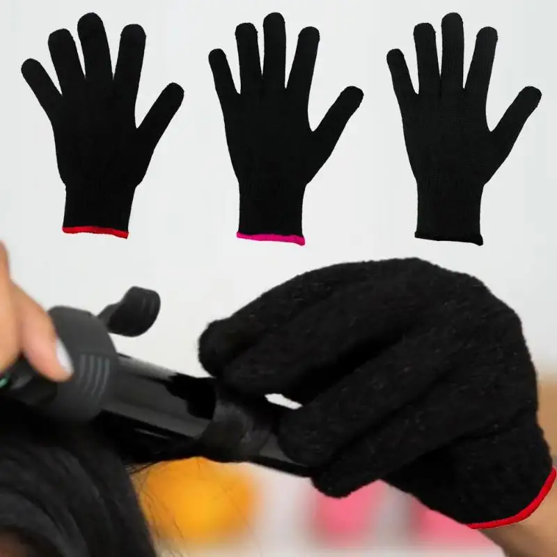 1 шт. Профессиональные Термостойкие Перчатки для укладки волос, инструмент для завивки, прямые утюжки, черные теплые перчатки, силиконовые перчатки G0323