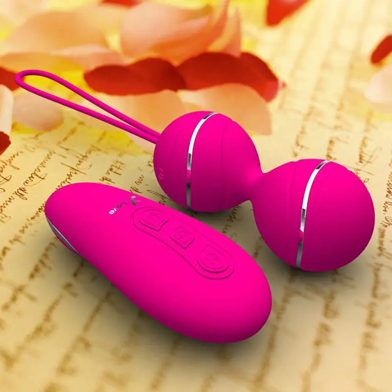 Силиконовые гелевые шарики мышцы тазового дна вагинальный затянуть упражнения Дистанционное Управление Вибрационный яйца шарики вагинальные шарики «geisha Balls» Игрушки для Для женщин - Цвет: Rose
