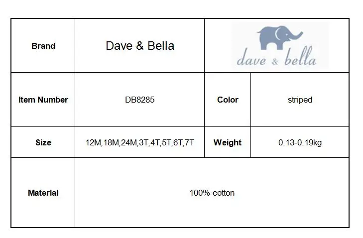 DB8285 dave bella/летние комплекты одежды в полоску для маленьких мальчиков Детский костюм для малышей Детская одежда высокого качества