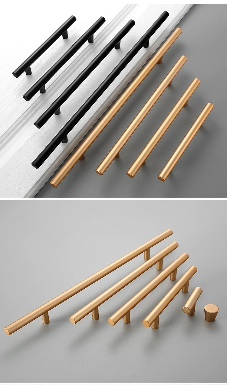 Door Handles T Bar Pull Straight Handle Drawer Knobs (5)