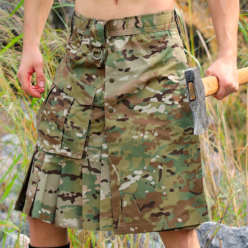 Новая тактическая Мужская шотландская юбка в полоску с тигром, Мужская юбка/Тактическая юбка для человека/быстросъемная Мужская юбка/юбка для Рипстоп