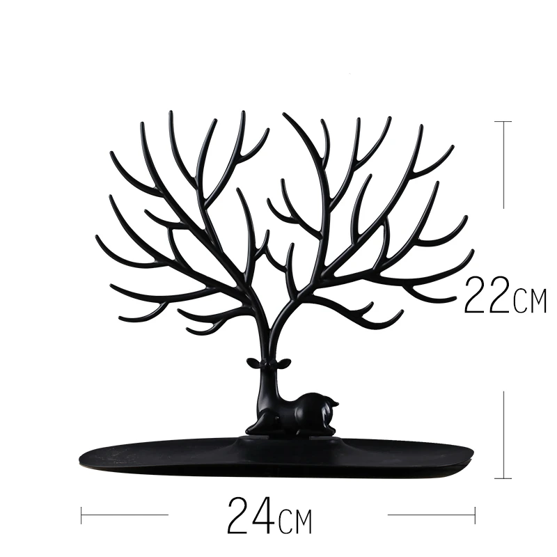 Современные минималистичные аксессуары для дома с мягкой загрузкой, украшения для гостиной, винного шкафа, украшения для ТВ, шкафа, дерево, олень, ювелирная стойка - Цвет: Черный