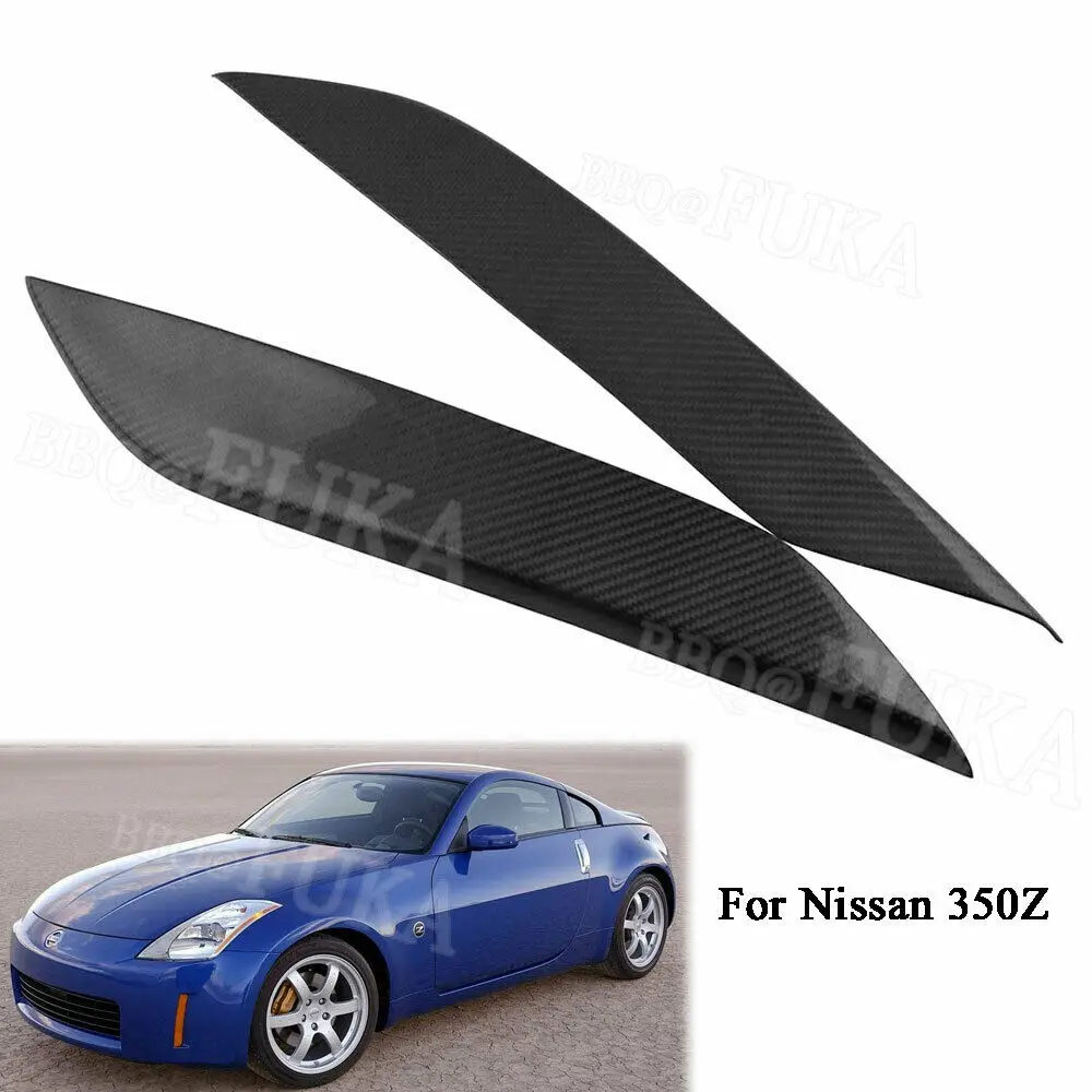 Настоящая Автомобильная фара из углеродного волокна Накладка для бровей Nissan 350Z
