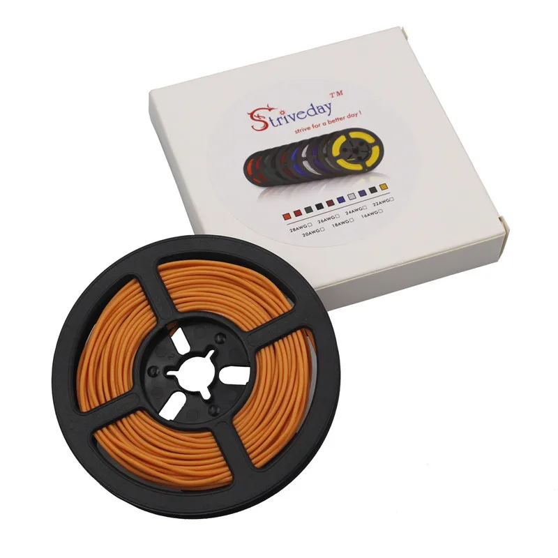 Striveday 10 метров 18 AWG гибкий силиконовый провод RC кабель 150/0. 08TS наружный диаметр 2,8 мм проводник провода для DIY Электрический провод - Цвет: orange