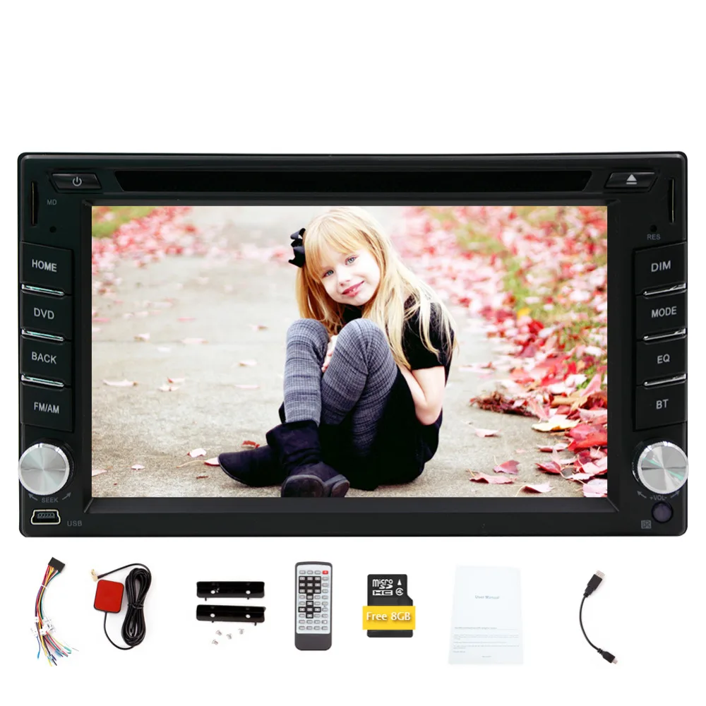 

New Universal 2din gps car dvd player Bluetooth Aux in dash car radio 8 GB GPS Navigation Wince audio stereo FM AM RDS Car radio