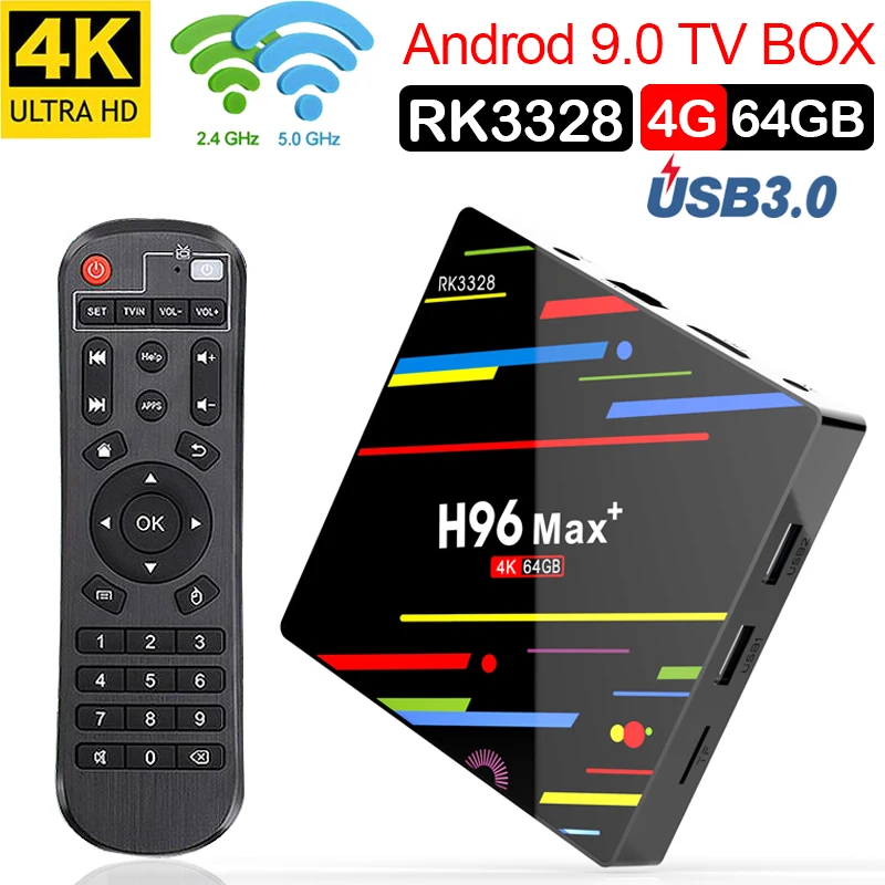 

Android 9.0 Smart TV BOX Google H96MAX RK3328 4G 64G TV receiver 4K Wifi Media player Play Store Free Apps Fast Set top Box