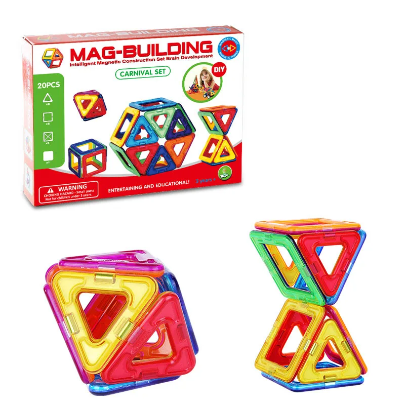 20 штук блоки магнитные Construction Set модель и строительство игрушки Пластик 3D