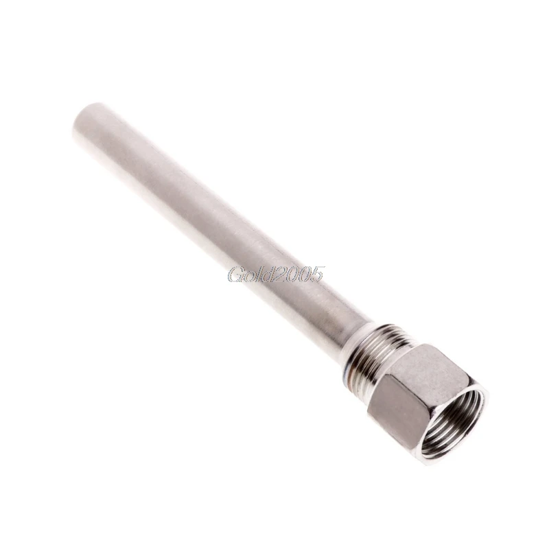 

1Pc Stainless Steel Thermowell 1/2" NPT Threads 130mm Long for Temperature Sensors G07 Whosale&DropShip