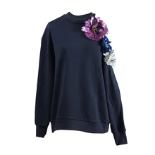 Женский черный свитер без бретелек свободные рукава водолазка куртка шикарный вкус