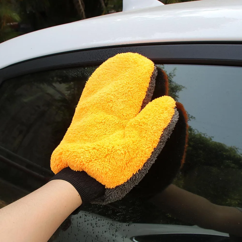 1 шт. перчатка для мытья машины из кораллового флиса, чистящая рукавица, короткая шерстяная рукавица, щетка для мойки авто, тряпка, перчатка для чистки автомобиля, инструменты