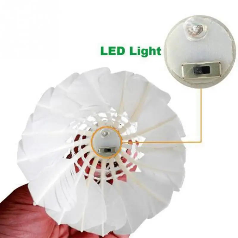 4 piezas luces LED Badmintons Shuttlecock bádminton LED interior/exterior Durable ligero deportes suministros para noche 4 piezas luces LED Badmintons Shuttlecock bádminton LED interior/exterior Durable ligero deportes suministros para noche