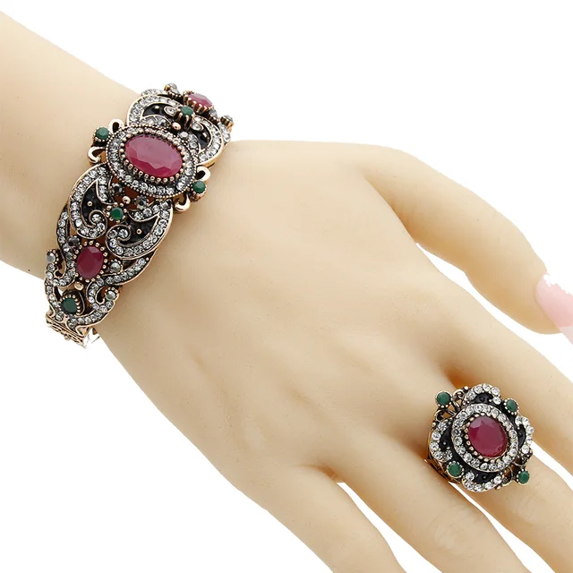 USA VINTAGE ALPACA MEXICO FLOWER STONE INLAY DESIGN BANGLE