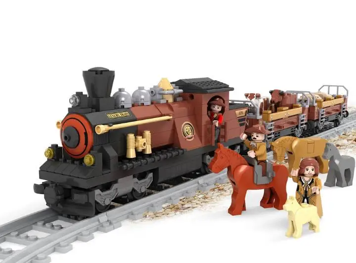 

531pcs Old Train building blocks Railway Model Bricks educational Bricks rails trafic toys for children legoings