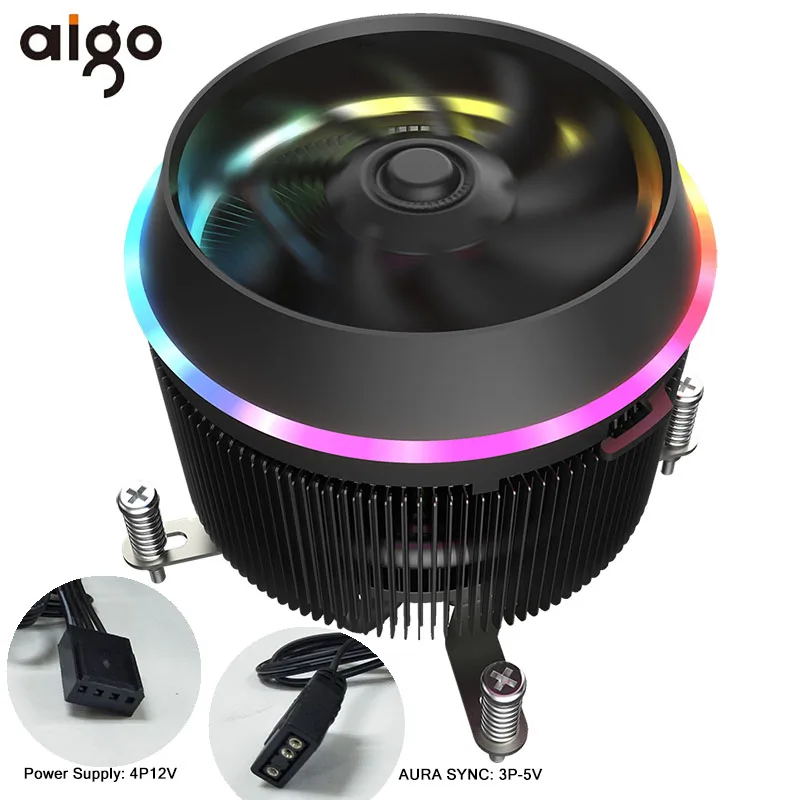 Aigo тени Pro PWM Процессор кулер 5V TDP 280W 4pin светодиодный RGB вентилятор Радиатор материнская плата синхронизации Управление кулер вентилятор охлаждения для intel AM3/AM4