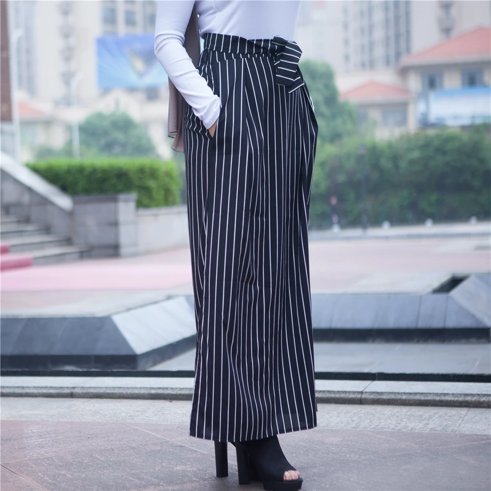 Модные женские туфли Высокая талия в полоску длинные юбки для женщин низ мусульманское макси юбка пачка леди повседневное рамавечерние