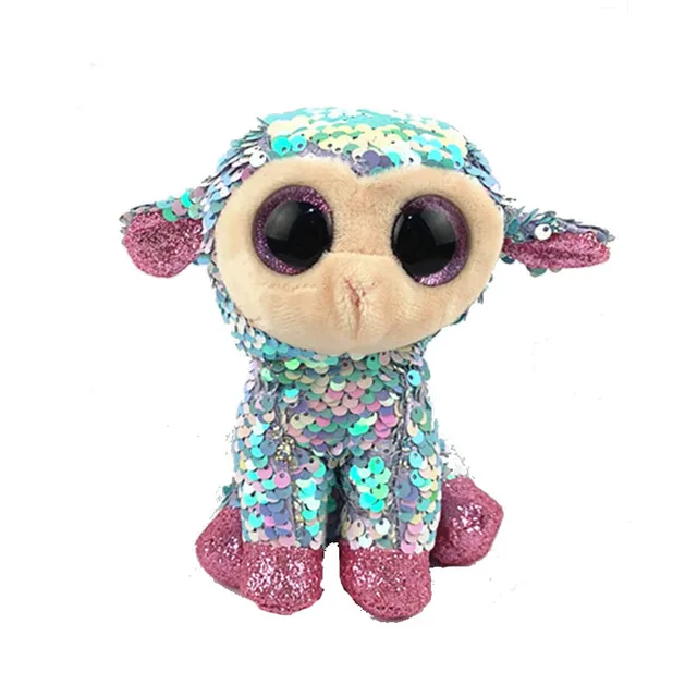 TY Beanie Boos 15cm Sweetums Pink Gia Blue & Gray Giraffe Lamb Sequin