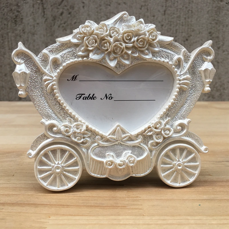 

Factory Fast Delivery Small Photo Wedding Carriage mini-branch Elegant Place Card Holder Photo Frame Wholesale