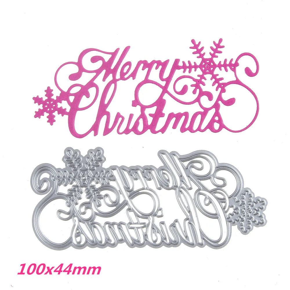 

100x44mm Merry Christmas Alphabet Making Scrapbook Greeting Card Decor Lace Cutting Dies Stencil Frame Embossing Template DIY