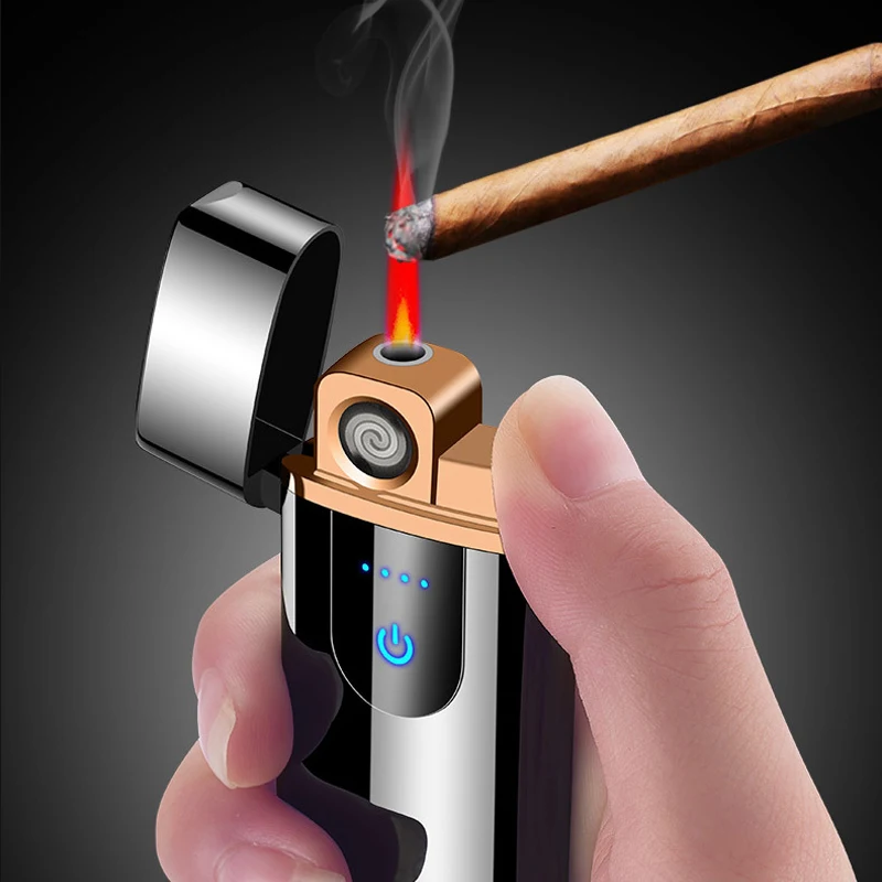 Creative Metal Electric Inflatable Butane Gas Lighter Rechargeable USB