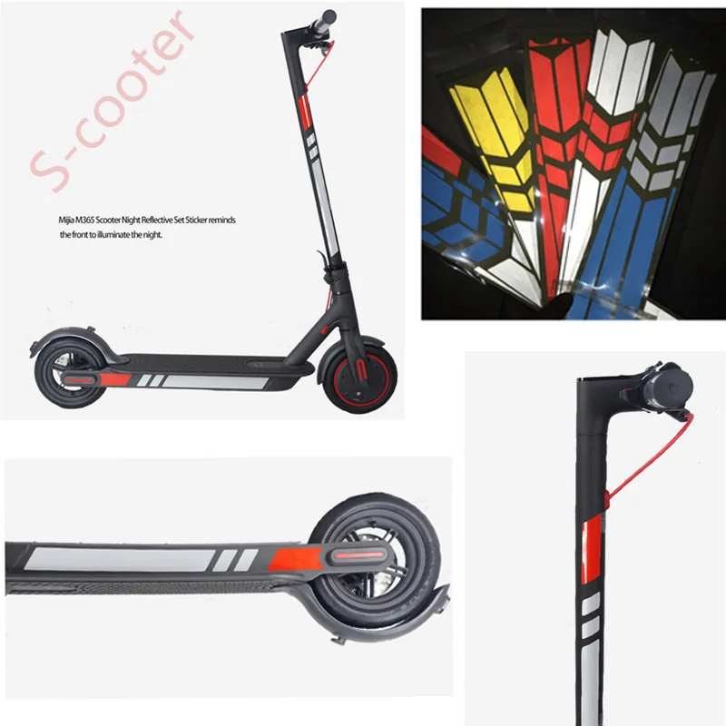 Xiaomi Mijia M365 Electric Scooter Reflective Stickers Reflect Light Tags Paster Decals Night Safety Warning Strip Reflector Xiaomi Mijia M365 Electric Scooter Reflective Stickers Reflect Light Tags Paster Decals Night Safety Warning Strip Reflector