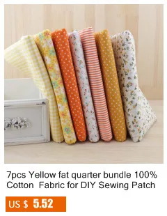 Booksew 50x50CM 9 Pieces "Fresh Yellow Floral" Cotton Fabric Fat Quarters Quilting Scrapbooking Patchwork Fabric Tilda cloth