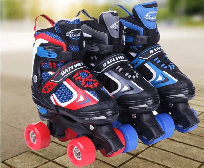 حار! 2 في 1 الأسطوانة تزلج صف مزدوج أحذية التزلج بكرة أحذية 4 عجلة لصبي فتاة + خوذة + واقية والعتاد