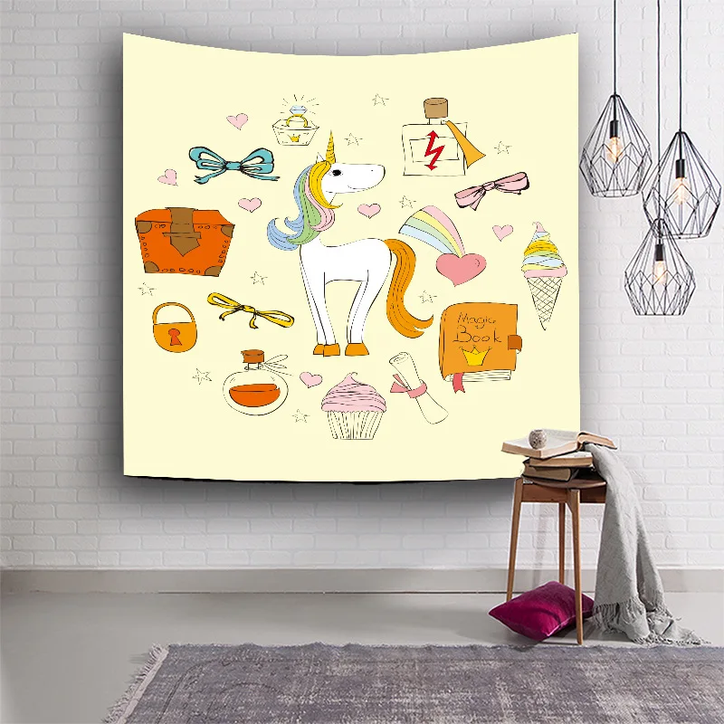Unicorn wall hanging tapestry home decoration accessories (7)
