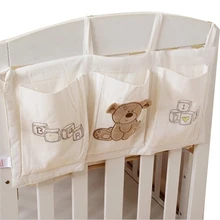 Детская кровать висячая сумка для хранения хлопок новорожденная кроватка Органайзер игрушка карман для пеленок для детская кроватка набор аксессуаров кровать окружена